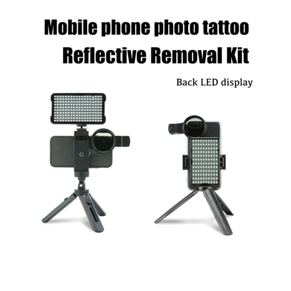 Tattoo auxiliary artifact photography fill light to increase color saturation and remove reflections